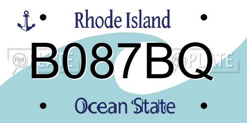 B087BQ Rhode Island License Plate