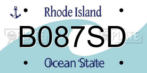 B087SD Rhode Island License Plate
