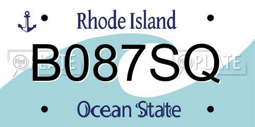 B087SQ Rhode Island License Plate