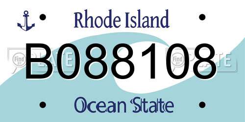 B088108 Rhode Island License Plate