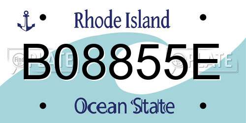 B08855E Rhode Island License Plate