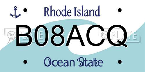 B08ACQ Rhode Island License Plate