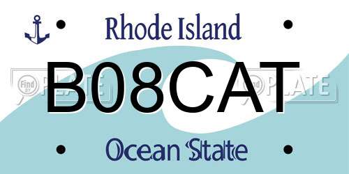 B08CAT Rhode Island License Plate