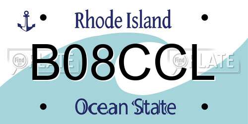 B08CCL Rhode Island License Plate