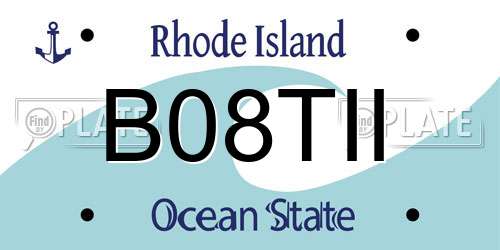 B08TII Rhode Island License Plate