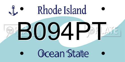 B094PT Rhode Island License Plate