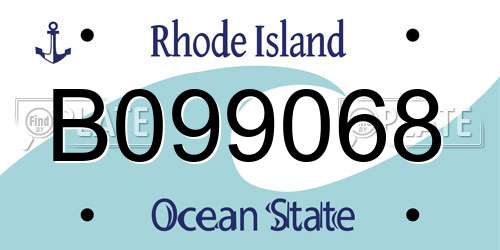 B099068 Rhode Island License Plate