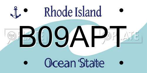 B09APT Rhode Island License Plate
