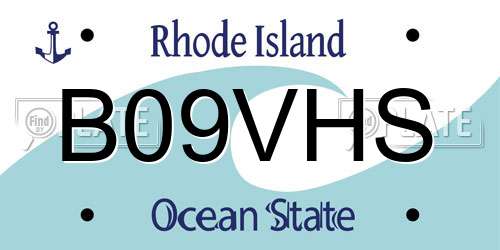 B09VHS Rhode Island License Plate