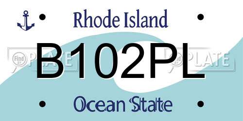 B102PL Rhode Island License Plate