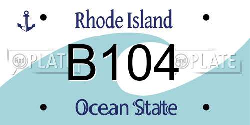 B104 Rhode Island License Plate