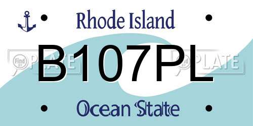 B107PL Rhode Island License Plate