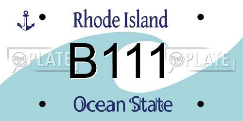 B111 Rhode Island License Plate