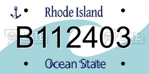 B112403 Rhode Island License Plate