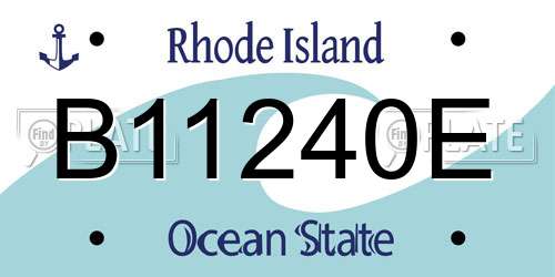 B11240E Rhode Island License Plate