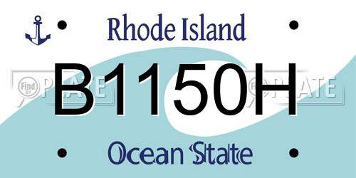 B1150H Rhode Island License Plate