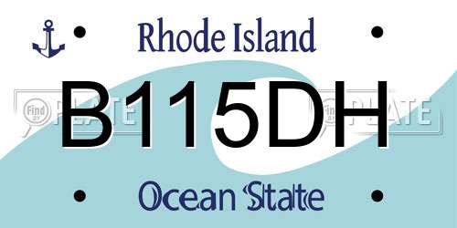 B115DH Rhode Island License Plate