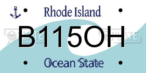 B115OH Rhode Island License Plate
