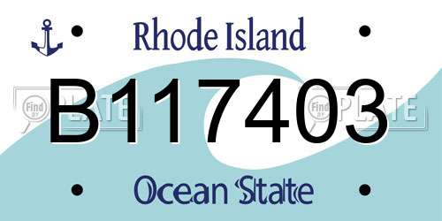 B117403 Rhode Island License Plate