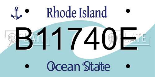 B11740E Rhode Island License Plate