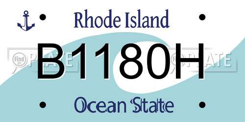 B1180H Rhode Island License Plate