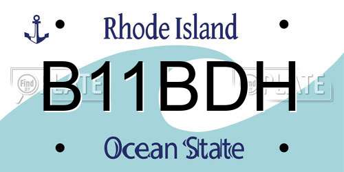 B11BDH Rhode Island License Plate