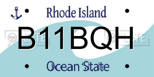 B11BQH Rhode Island License Plate