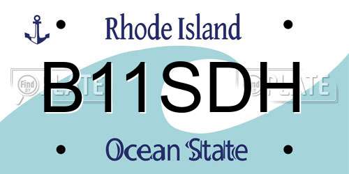 B11SDH Rhode Island License Plate