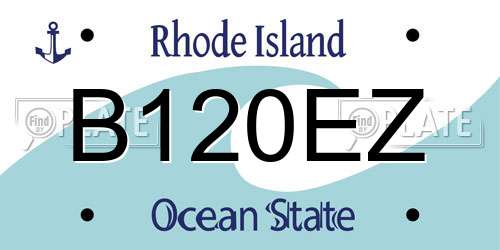 B120EZ Rhode Island License Plate