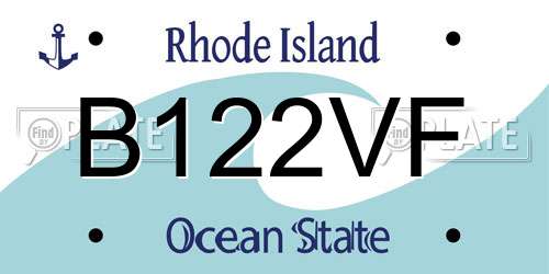 B122VF Rhode Island License Plate