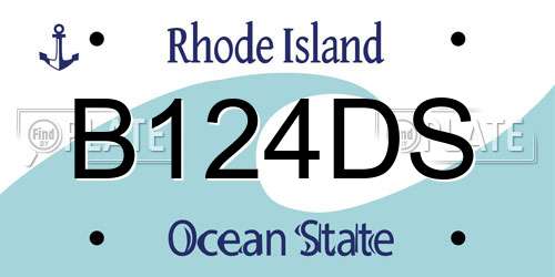 B124DS Rhode Island License Plate