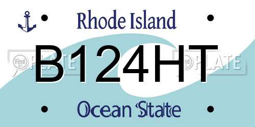 B124HT Rhode Island License Plate