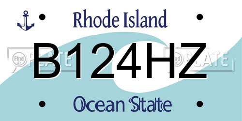 B124HZ Rhode Island License Plate