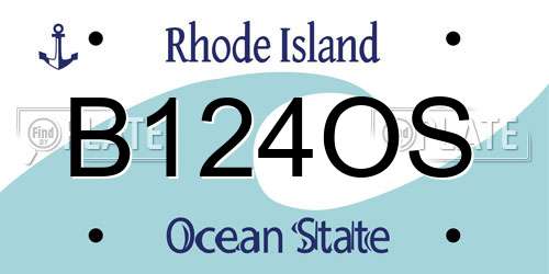 B124OS Rhode Island License Plate