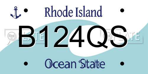 B124QS Rhode Island License Plate