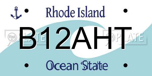 B12AHT Rhode Island License Plate