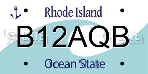 B12AQB Rhode Island License Plate