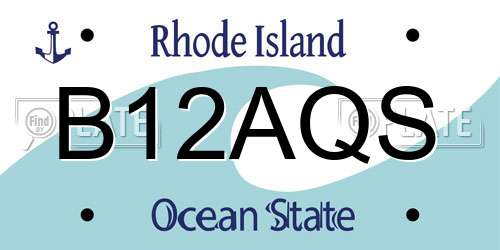 B12AQS Rhode Island License Plate