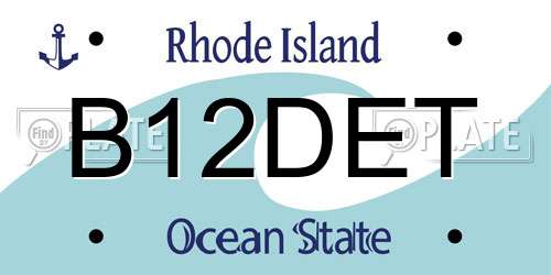 B12DET Rhode Island License Plate