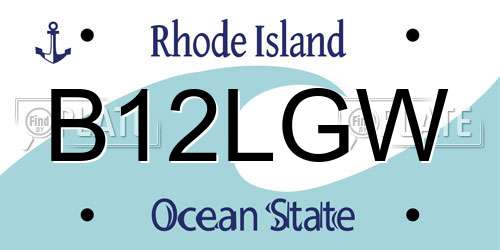 B12LGW Rhode Island License Plate