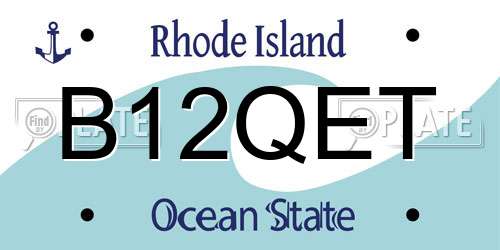 B12QET Rhode Island License Plate