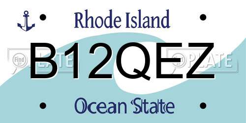 B12QEZ Rhode Island License Plate