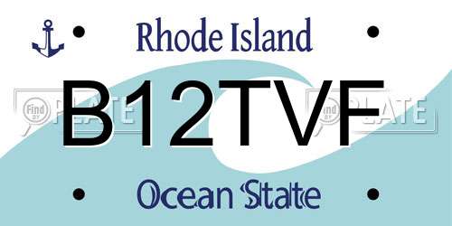 B12TVF Rhode Island License Plate