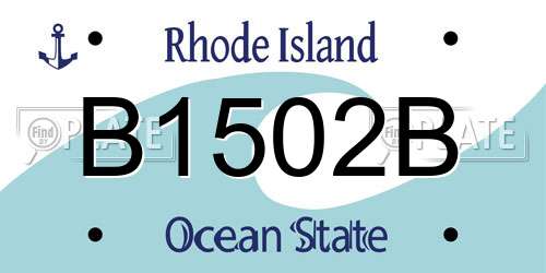 B1502B Rhode Island License Plate