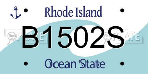 B1502S Rhode Island License Plate