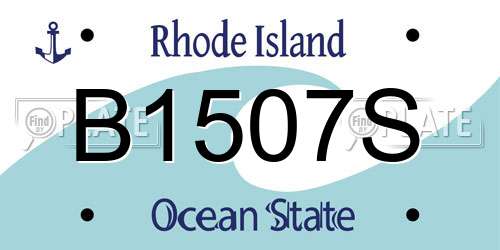 B1507S Rhode Island License Plate