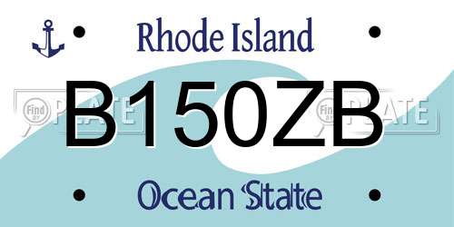 B150ZB Rhode Island License Plate