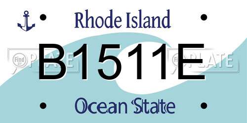B1511E Rhode Island License Plate