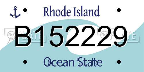 B152229 Rhode Island License Plate
