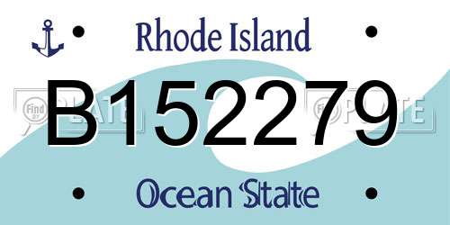 B152279 Rhode Island License Plate
